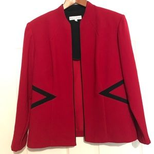 Dress barn red and black details blazer size 12